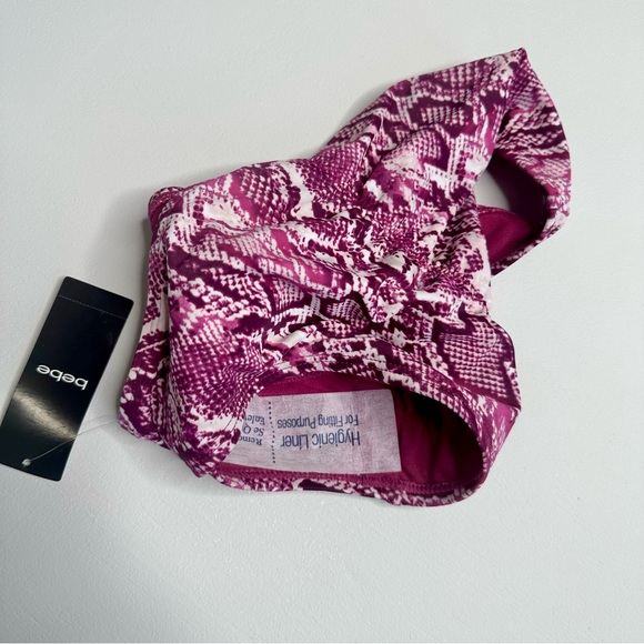 Bebe Pink Snake Print Halter Bikini Swim Set - Picture 9 of 12